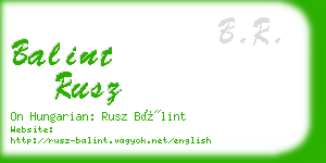 balint rusz business card